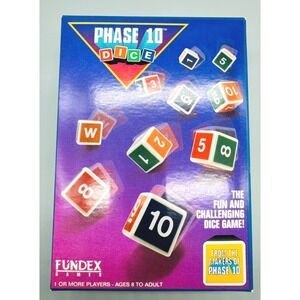 Fundex Phase 10 Dice Game Blue Box 1993 Family Strategy Game